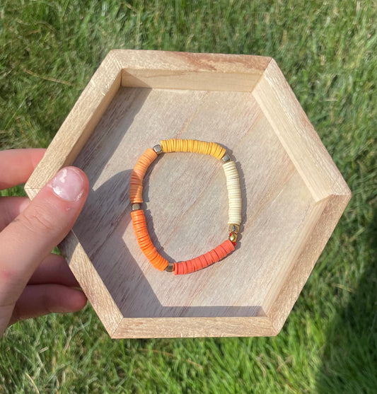 Orange claybead bracelet