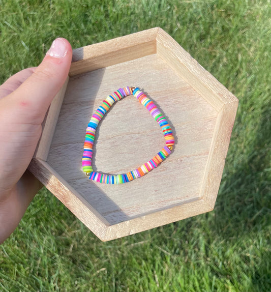 Rainbow claybead bracelet